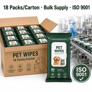 Alcohol-Free PH Balanced Pet Wipes 80 Count